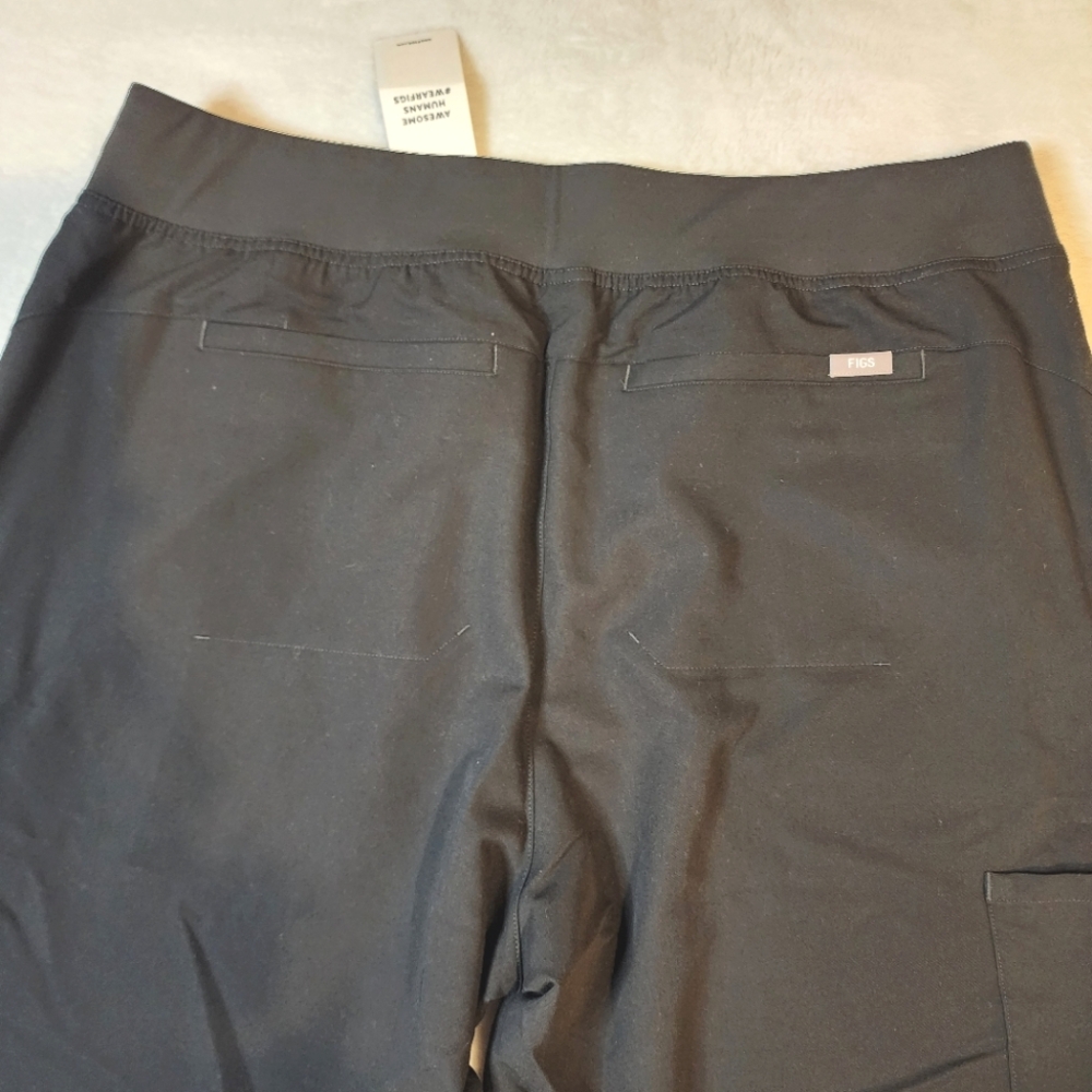 Figs Women's High Waisted Alva Skinny Tapered Scrub Pants Black 2XL - Tall - Picture 4 of 9